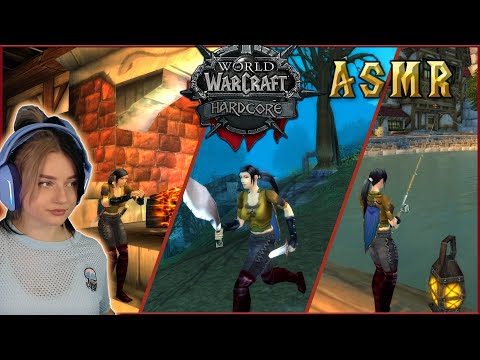ASMR 🌳 Relaxing WoW Classic Hardcore Gameplay 🌳 Questing, Fishing, Crafting & Clicking Sounds