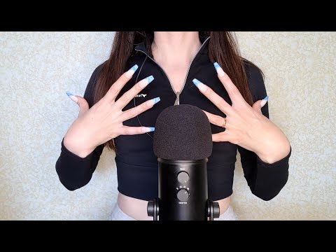 ASMR - FAST and AGGRESSIVE MIC COVER PUMPING, SWIRLING long nails,relax
