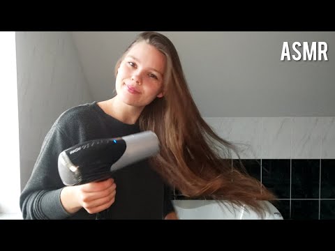 ASMR Hair Blow Drying & Hair Brushing - Wet to Dry