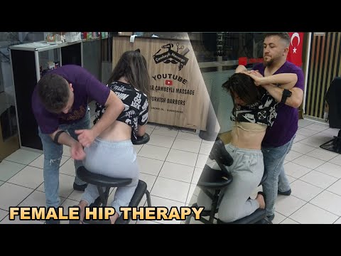 FEMALE HIP THERAPY + CRACKS + HAIR WASH + Asmr head, face, throat, foot, leg, back, waist massage