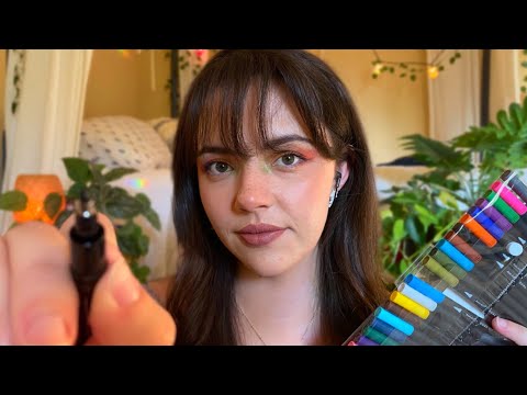 ASMR Measuring, Sketching, Drawing & Coloring On You | You are my Masterpiece (layered sounds)