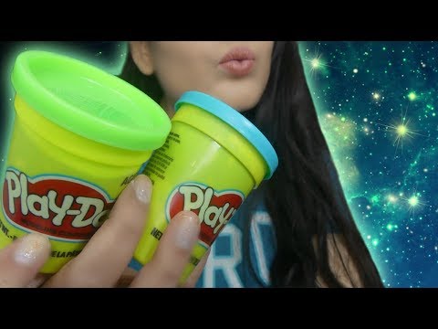 ASMR Tapping Scratching Lids, Play- Doh Squishy Sounds!