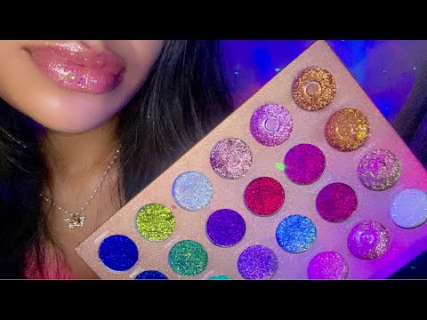 ASMR~ Tingly Glitter on Lips + Lipgloss (Mouth Sounds & Tapping)