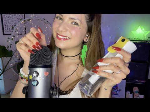 ASMR Emoji Challenge 7 - Long Nails, Water Spray, Tapping, Mouth Sounds - Personal Attention, German