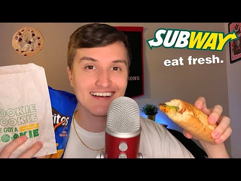 [ASMR] NEW Subway Sandwich Mukbang (w/ eating sounds)