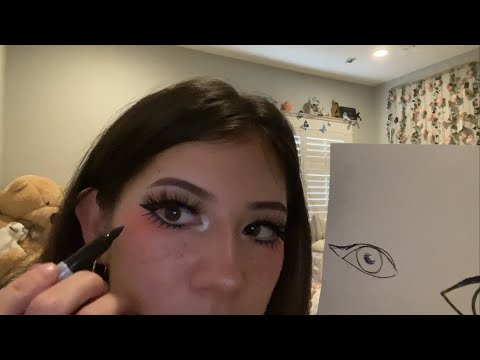 pov: girl wearing a hisoka shirt shows you how she does her eyeliner (asmr)