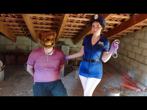 POLICE GIRL finally arrests the ROBBER! (handcuffs roleplay, ducktape, medical gloves, not asmr)