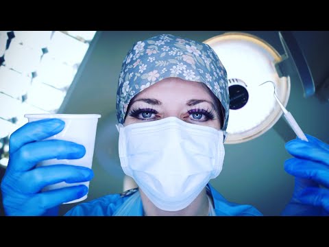 ASMR Deep Dental Cleaning for Anxious Patient - Anaesthesia, Scraping, Suction, Vinyl Gloves, Typing