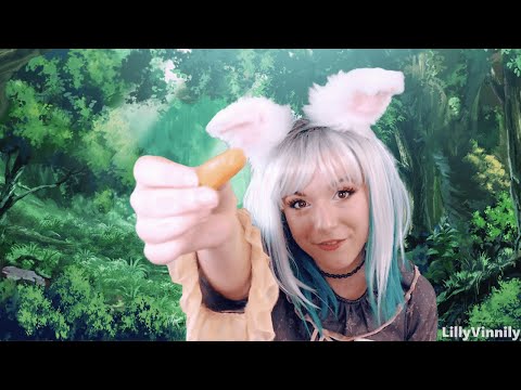 ASMR Carrot Eating (Soft Spoken Binaural Bunny Roleplay)