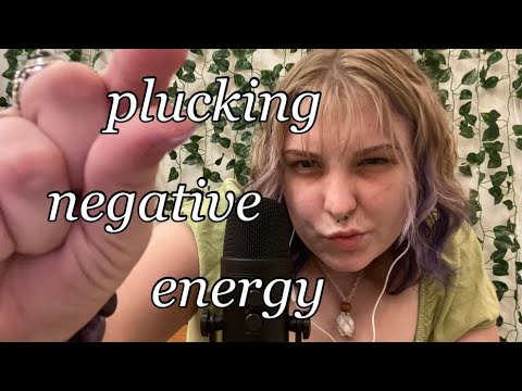 ASMR plucking away your stress, anxiety, and depression! hesitation trigger and mouth sounds 🧠👌🏻