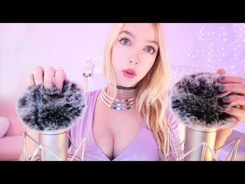 ASMR Fluffy Ear Massage 🌙INTENSE TINGLES, YOU will fall asleep, Close up Mouth Sounds Ear to Ear