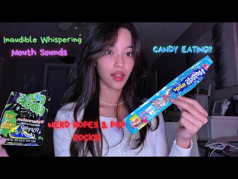 ASMR Candy Eating 🍭Mouth Sounds👄 Inaudible Whispering