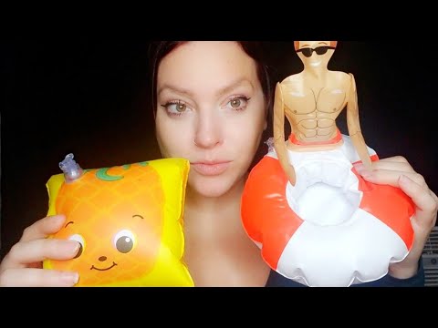 ASMR | Inflating Arm Floaties | ArmBands and Mini Raft | Blowing Up| Deflating
