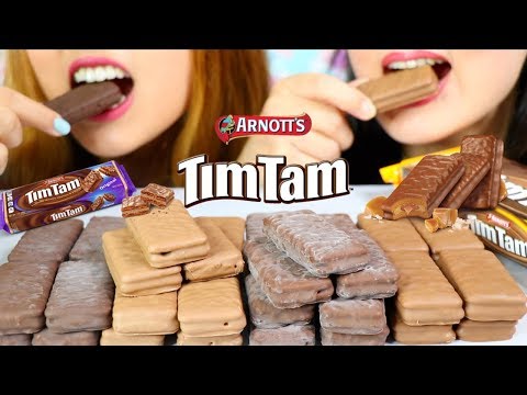ASMR EATING TIM TAMS (CHOCOLATE CARAMEL COOKIES) | Kim&Liz ASMR
