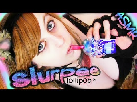 ASMR 🍭 Slurpee Lollipop Licking ♡ Mouth Sounds, Candy, Food, Eating, Cat ♡