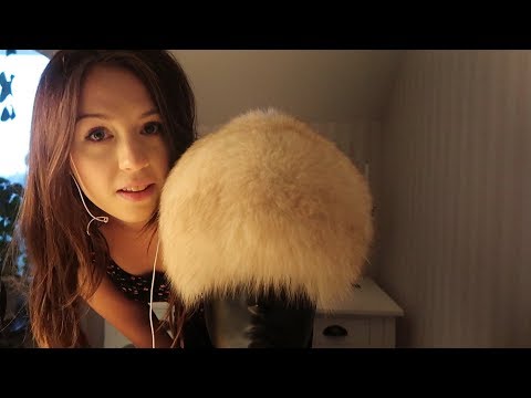 ASMR Fluffy hats on your head - Hair play, hair brushing and scratching sounds
