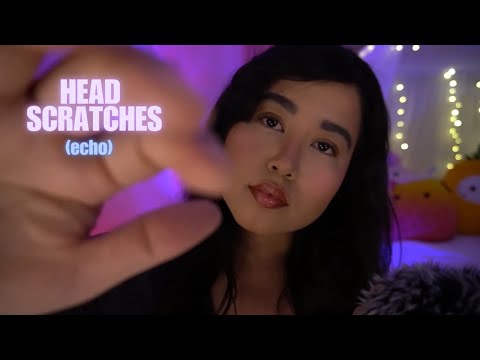 ASMR | 15 mins Head scratching able to loop for sleep 💤 ( echo, personal attention)