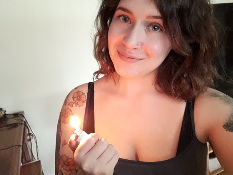 ASMR Up Close Wet Mouth Sounds Using my Tongue | Playing with Lighter | Smoke Hypnosis