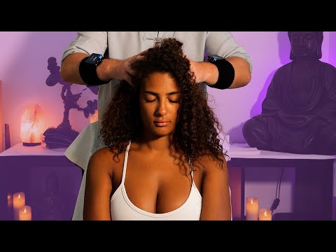 Real Person ASMR Treatment Scalp Massage with Light Touch Tracing [No Talking]