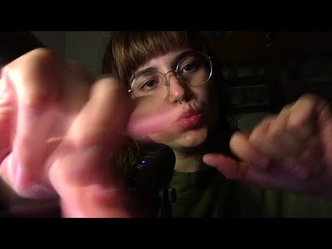 fast & chaotic ASMR (mouth sounds, fabric scratching, hand movements)
