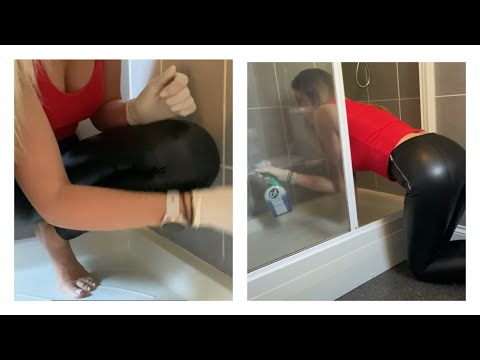 ASMR Cleaning No Talking - Scrubbing My Bathroom, Shower Cleaning, Scrubbing Tiles With Toothbrush