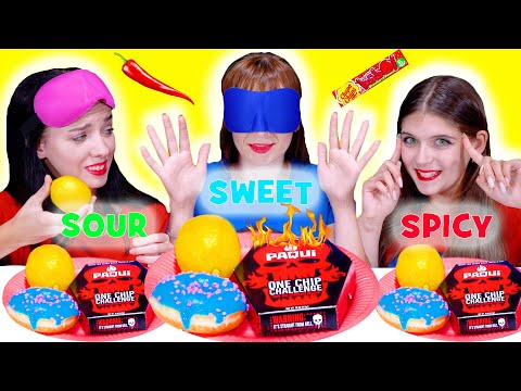 ASMR Sweet, Sour and Spicy Eating With Closed Eyes By LiLiBu
