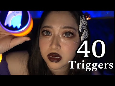 【ASMR】40 Triggers in 17 Minutes~Halloween Edition🎃💜~