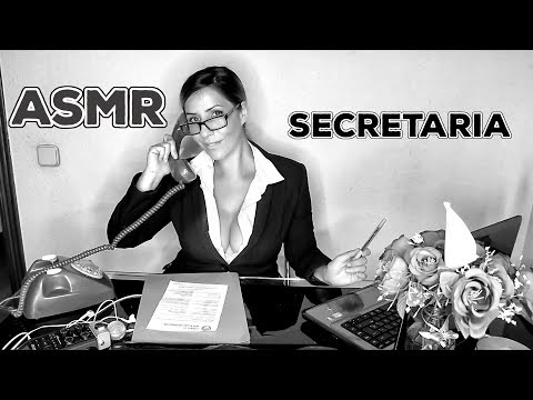 ASMR - roleplay SECRETARIA  sonidos para DORMIR  de oficina, papel, teclado, boligrafo
