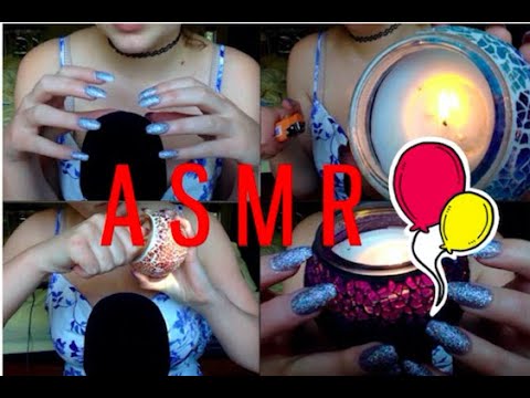 ASMR for sleep and relaxation (scratching, tapping, candle lighting, soft whispers, hand movements)