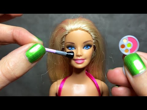 ASMR Miniature Makeup on a Barbie Doll (Whispered)
