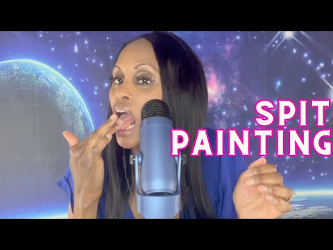 ASMR Fast & Aggressive Mouth Sounds, Spit Painting