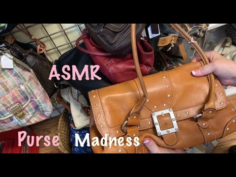 ASMR Purse Rummage Madness!/Leather & fabric  sounds/Purse shopping (No talking)