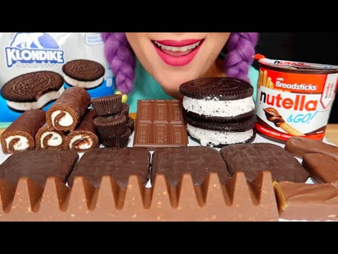 ASMR ICE CREAM SANDWICH, TOBLERONE, NUTELLA & GO, HERSHEY’S CHOCOLATE CURIE.ASMR