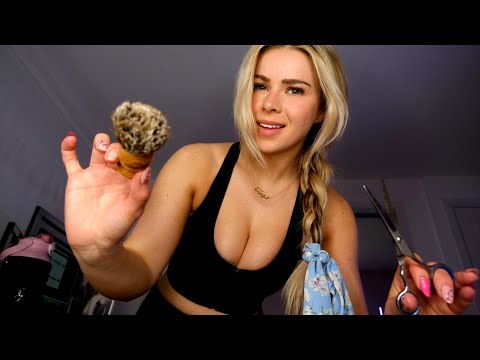 ASMR GIRL NEXT DOOR GENTLY SHAVES YOU... IN YOUR BED