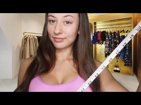 [ASMR] Gym Wear Shop Assistant Roleplay (Measuring, Personal Attention & Fabric Sounds)