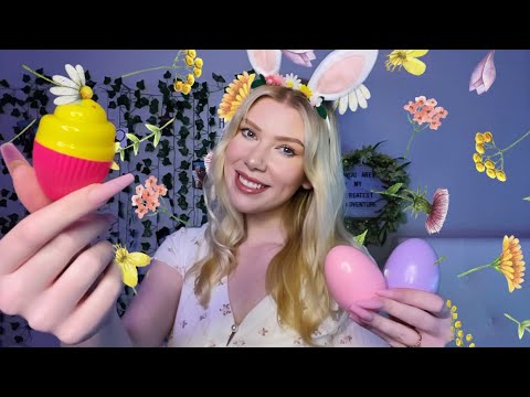 Mystery Easter Egg Triggers ASMR 🐰🥚 |long nails tapping, tracing, crinkling|