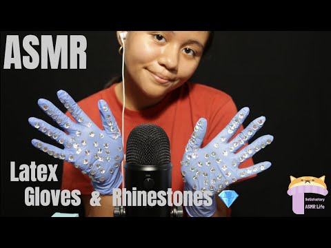 ASMR Latex Gloves & Rhinestone = Glove Sounds Magic