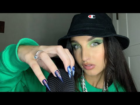 ASMR Fast & Aggressive Mic Scratching, Hand Sounds, hat scratching, rambling +