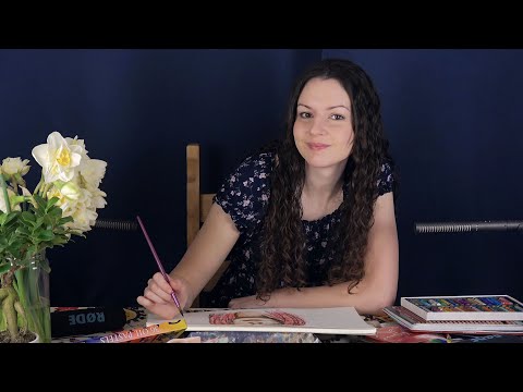 ASMR Drawing you Roleplay - mixed media, soft spoken