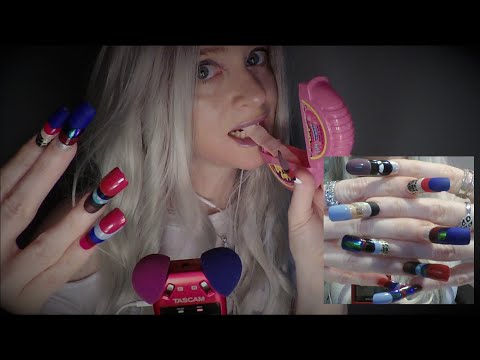 ASMR Invisible Scratching & Nail Tapping | EXTREMELY LONG NAILS, Gum Chewing, No Talking After Intro