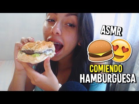 ASMR Español - Comiendo Una Hamburguesa + Susurros y Sonidos Cosquillosos