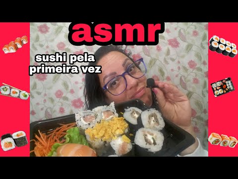 asmr comendo sushi pela primeira vez e nao foi bom #asmr #asmreatingshow #asmrsounds #asmrfood