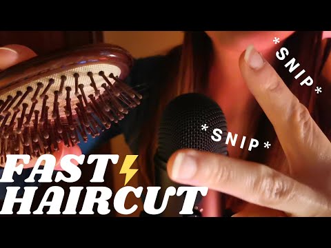 ASMR – FAST HAIRCUT IN ONLY 5 MINUTES! (Scissors Sound, Brushing Hair, Personal Attention)✂️