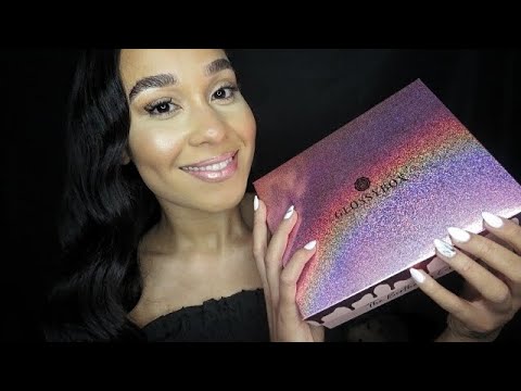 ASMR GlossyBox Unboxing ♡ Tapping, Lid sounds,Crinkles, Lip Gloss Tingles -August 2019