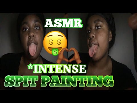 ASMR Intense Spit Painting 👅💦 (fast and chaotic mouth sounds 👄) #asmr #spitpainting