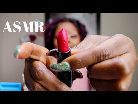 Makeup ASMR Try On Eyelashes/Lipsticks/Girl Crush OMG 💄