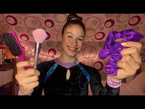 ASMR kind gymnast gives you a makeover before competition 🤸🏽‍♀️