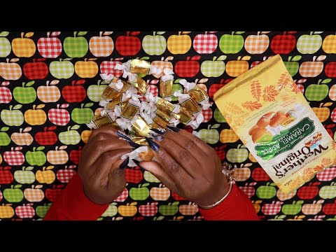 CARAMEL APPLE SOFT CHEWY CARAMELS ASMR EATING SOUNDS