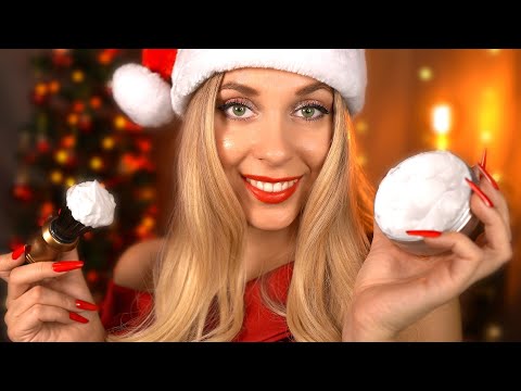 ASMR  Barbershop Roleplay Haircut and Shave,  Cozy Christmas ambiance, Personal Attention