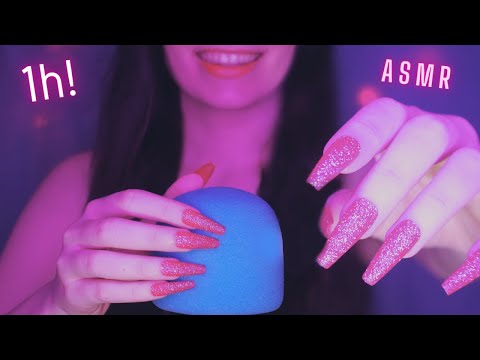 Asmr Mouth Sounds , Close up Whispering , Mic Scratching & Hand Sounds Asmr for Sleep |Long Nails 1H
